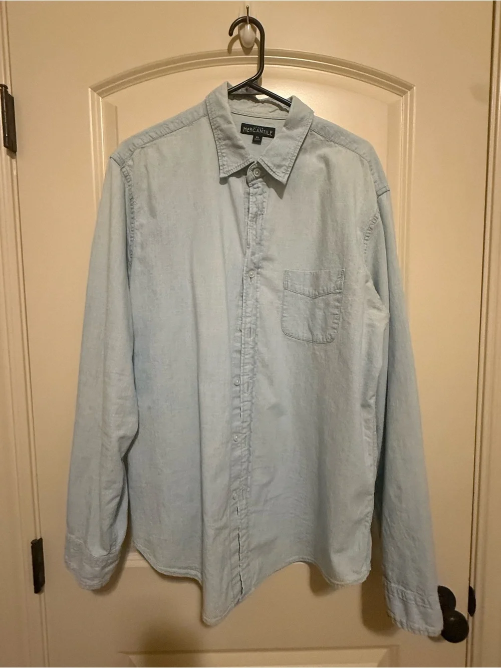 Jcrew Men's Light Blue Denim Button-Up Shirt